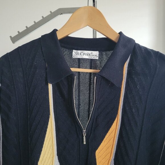 St. Croix Tri Color 1/4 Zip Men’s Sweater (Size: XXL) - Picture 11 of 16